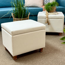 Load image into Gallery viewer, White Storage Ottoman
