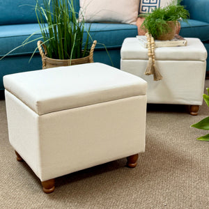 White Storage Ottoman