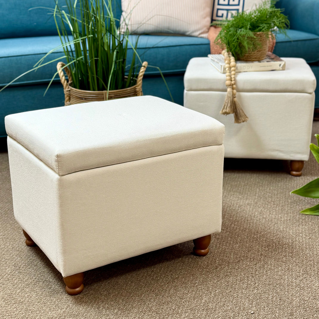 White Storage Ottoman