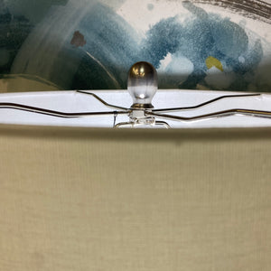 Aqua & Gold Fluted Lamp