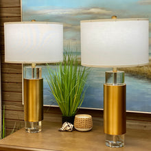 Load image into Gallery viewer, Gold Banded Table Lamp
