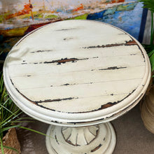 Load image into Gallery viewer, Distressed Ivory Round Accent Table

