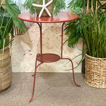 Load image into Gallery viewer, Round Red Metal Side Table
