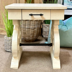 Ivory Scroll Side Table