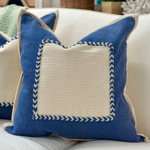 Load image into Gallery viewer, Blue/Ivory Sq. Down Pillow
