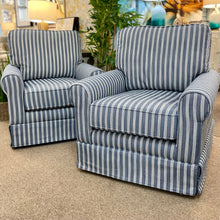 Load image into Gallery viewer, Blue Striped Swivel Chair
