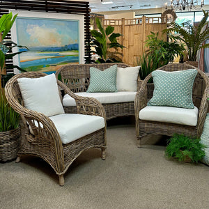 Natural Wicker Loveseat