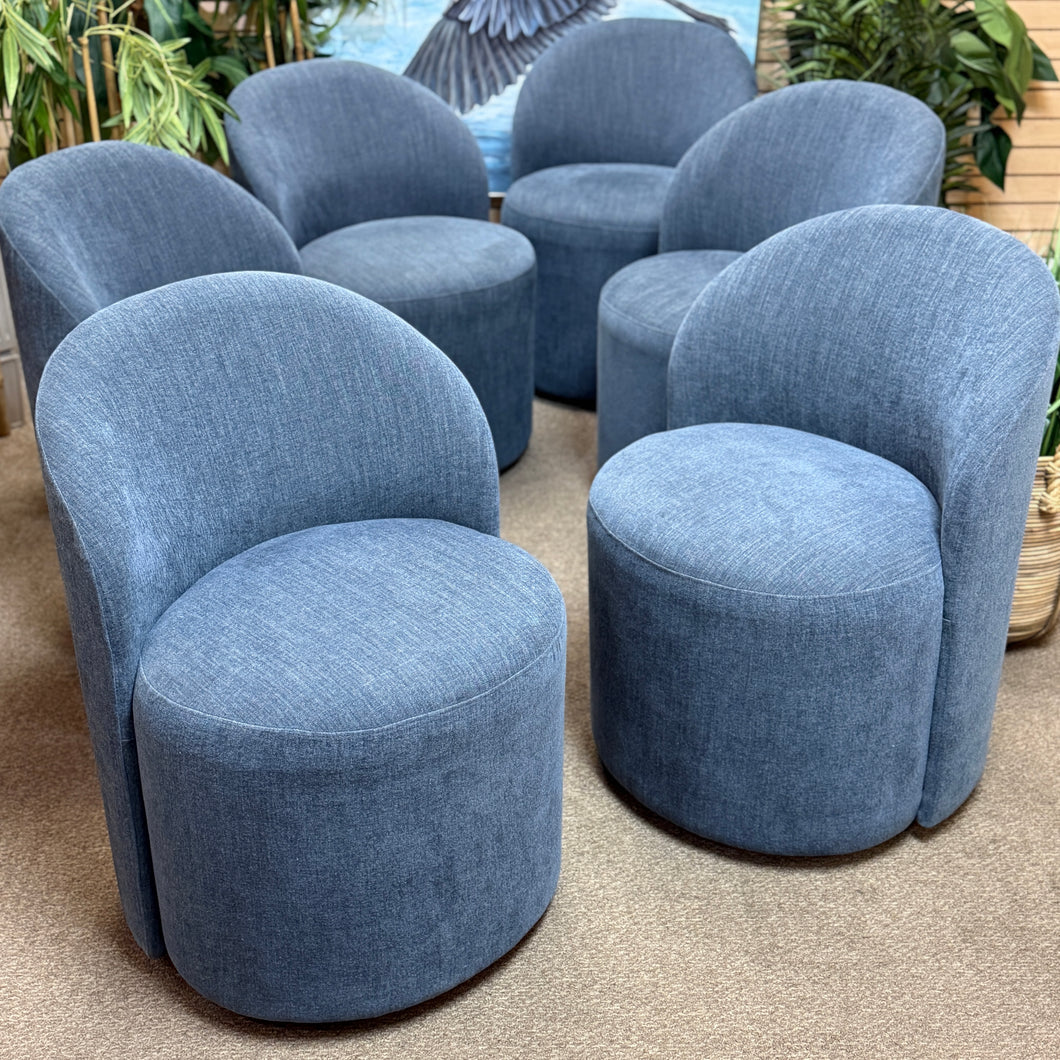 Denim Rolling Dining Chair