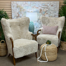 Load image into Gallery viewer, Cream Fur Accent Chair
