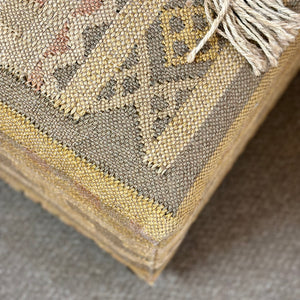 Neutral Kilim Print Ottoman