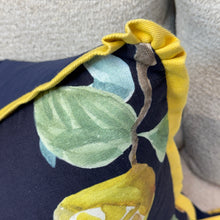 Load image into Gallery viewer, Navy Lemons Down Pillow
