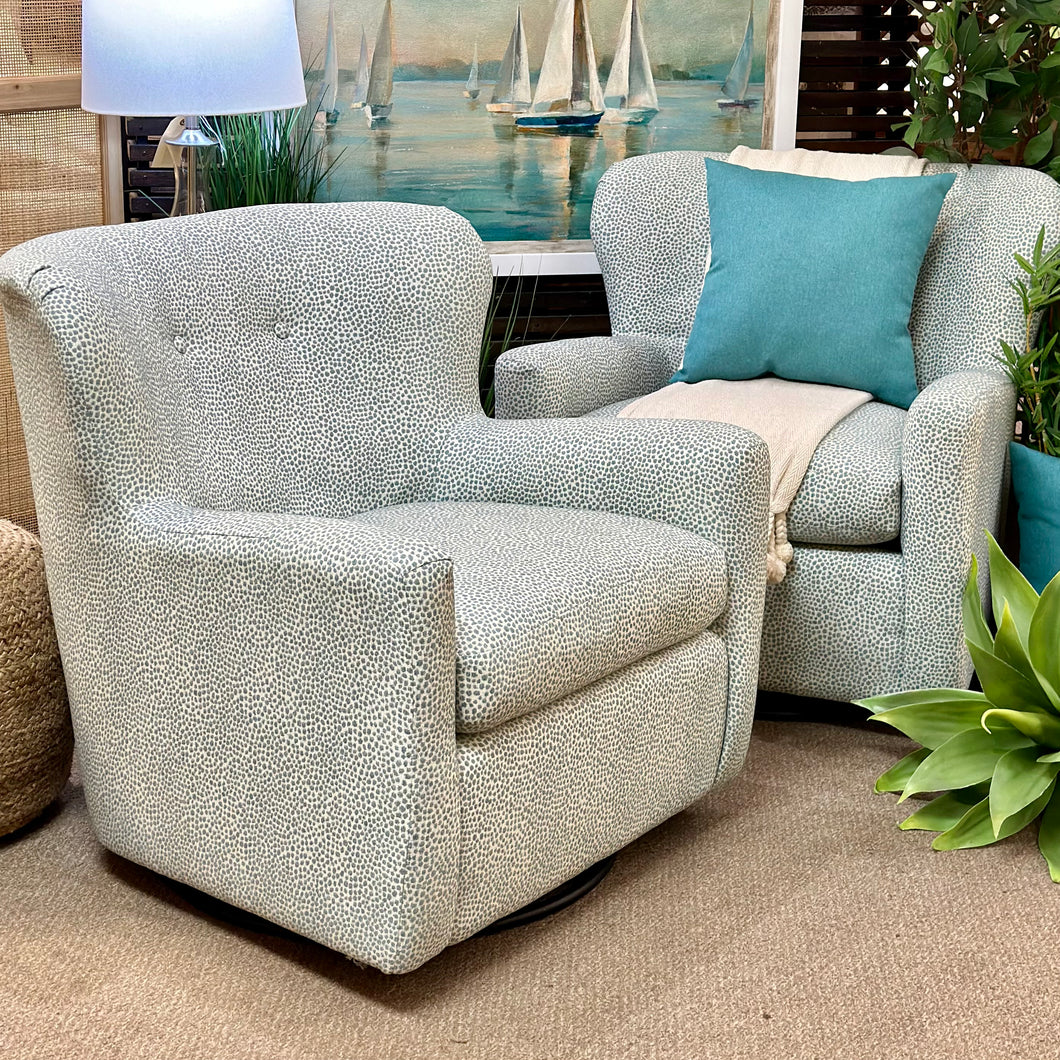 Spa Blue Speckled Swivel Glider