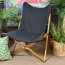 Load image into Gallery viewer, Blk/Wooden Folding Chair
