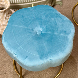Blue Flower Vanity Stool