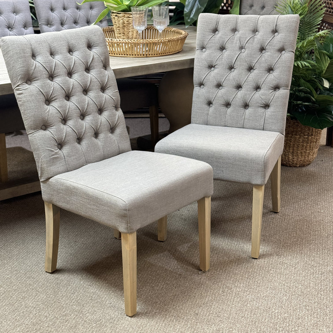 Grey Tufted Dining Chair