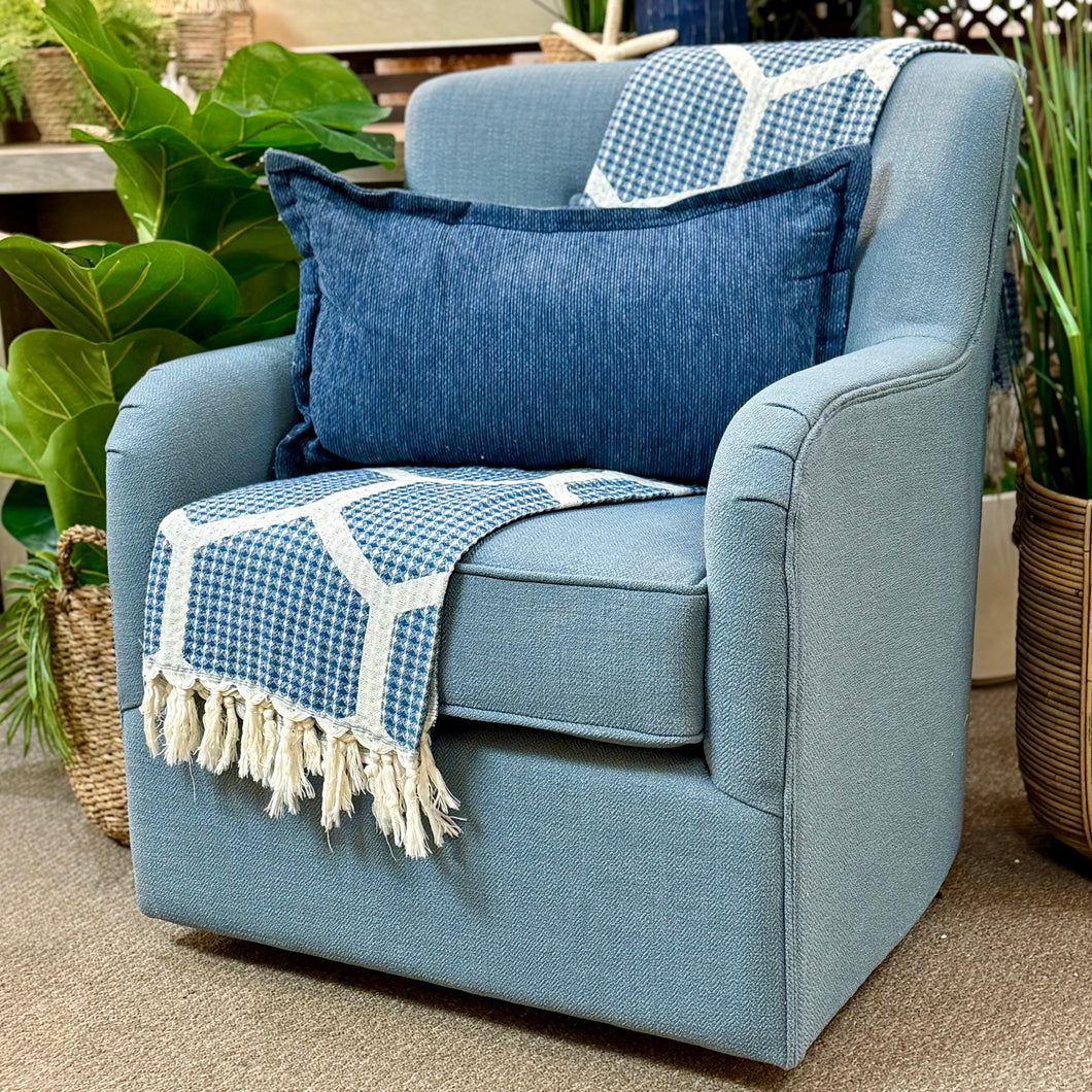 Powder Blue Swivel Chair