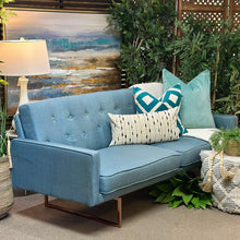 Load image into Gallery viewer, Teal Convertible Sofa
