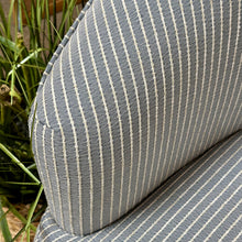 Load image into Gallery viewer, Blue Pinstripe Swivel Glider

