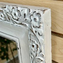 Load image into Gallery viewer, White Carved Flower Mirror
