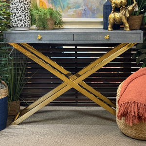 Faux Shagreen Console