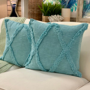 Aqua Tufted Pillow