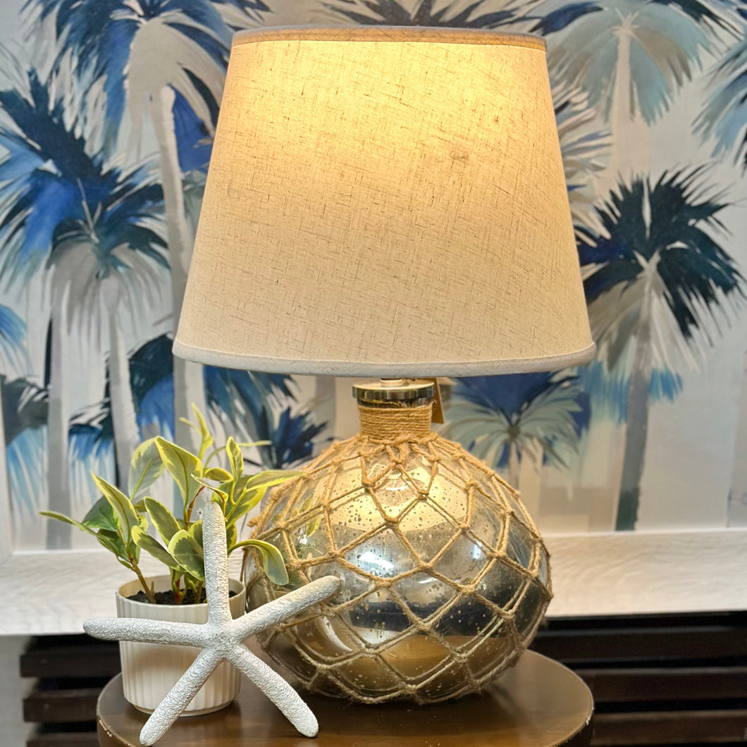 Mercury Glass Netted Lamp