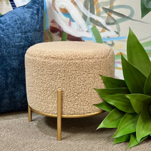 Load image into Gallery viewer, Beige Sherpa Ottoman

