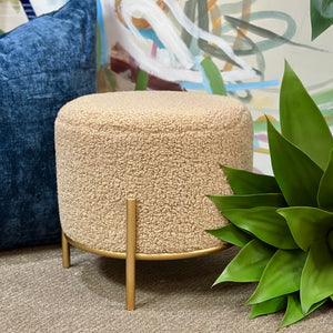 Beige Sherpa Ottoman
