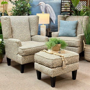 'Belmont' Wingback Chair & Ottoman