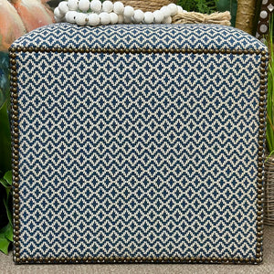 Custom Blue/White Ottoman
