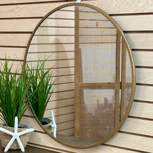 Load image into Gallery viewer, Round Gold Mirror
