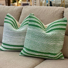 Load image into Gallery viewer, Jade Green/White Down Pillow
