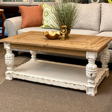 Load image into Gallery viewer, Natural &amp; Distressed White Coffee Table
