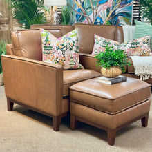Load image into Gallery viewer, Leather Italia 'Weston' Chair &amp; Ottoman
