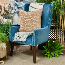 Load image into Gallery viewer, Blue Velvet Tufted Back Chair
