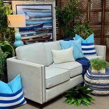 Load image into Gallery viewer, Taupe Nailhead Sofa
