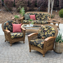 Load image into Gallery viewer, Resin Wicker &amp; Wood Side Table
