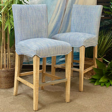 Load image into Gallery viewer, Set/2 Blue/White Striped Counter Stools
