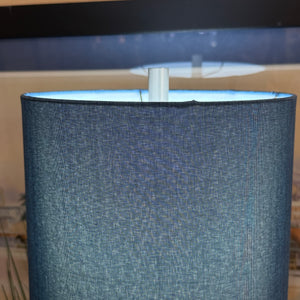 Silver Lamp Blue Shade