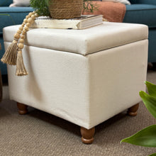 Load image into Gallery viewer, White Storage Ottoman
