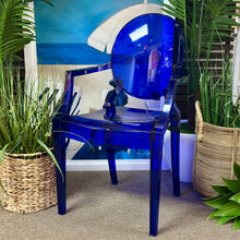 Load image into Gallery viewer, Blue Acrylic Arm Chair
