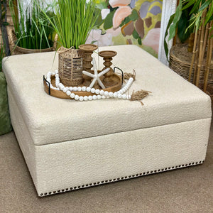 Ivory Storage Ottoman