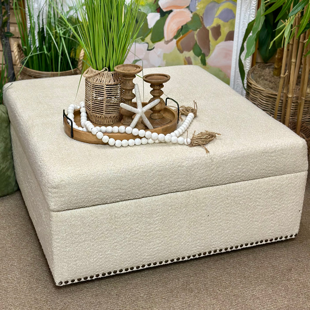 Ivory Storage Ottoman