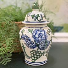 Load image into Gallery viewer, Blue/Green Floral Jar
