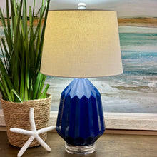 Load image into Gallery viewer, Navy Geometric Lamp
