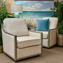 Load image into Gallery viewer, Plaid Swivel Chair w/ Wood Trim
