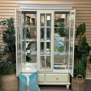 2PC Ivory China Cabinet