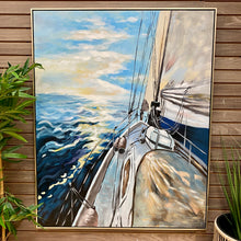 Load image into Gallery viewer, Hand Painted Sailboat Framed Art
