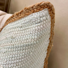 Load image into Gallery viewer, Spa Blue Jute Down Pillow
