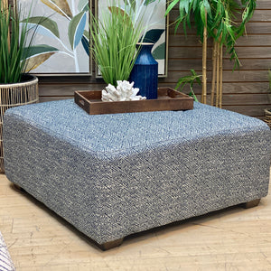 Navy Patterned Ottoman